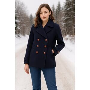& Other Stories Paris Atelier Wool Peacoat Women’s Size 6 Navy